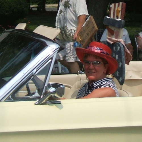 Inside this sweet Mustang convertible sits District 3 Councilwoman Gail Bartkovich.